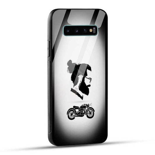 Samsung Galaxy S10 Plus Back Cover Beard Bike Boy Glass Case
