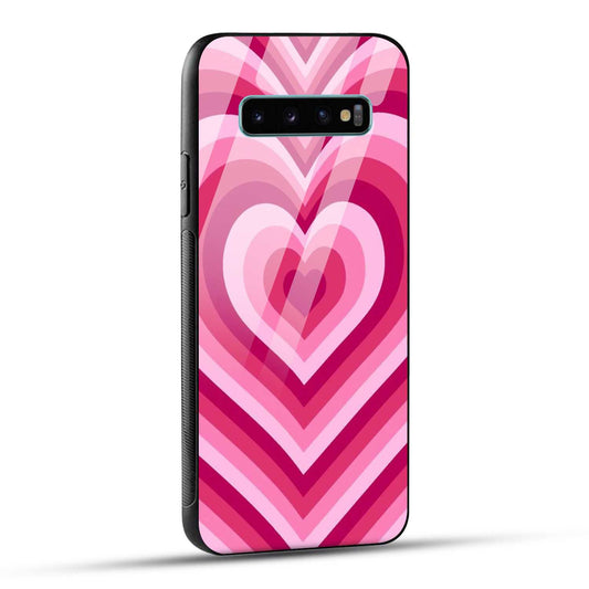 Samsung Galaxy S10 Plus Back Cover Love Hearts Printed Glass Case