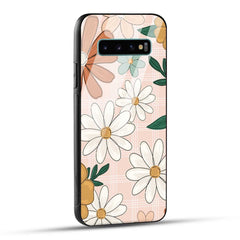 Samsung Galaxy S10 Plus Back Cover Retro Flower Art Printed Glass Case
