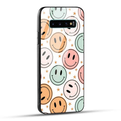 Samsung Galaxy S10 Plus Back Cover Smiling Flowers And Stars Printed Glass Case