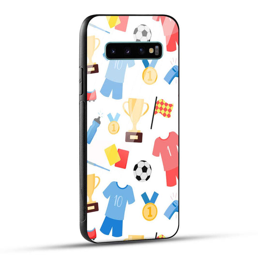 Samsung Galaxy S10 Plus Back Cover Love For Football Printed Glass Case