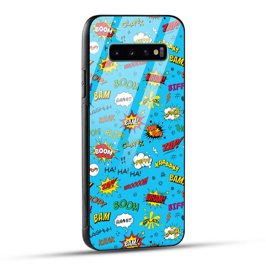 Samsung Galaxy S10 Plus Back Cover Doodle Of Texts Printed Glass Case