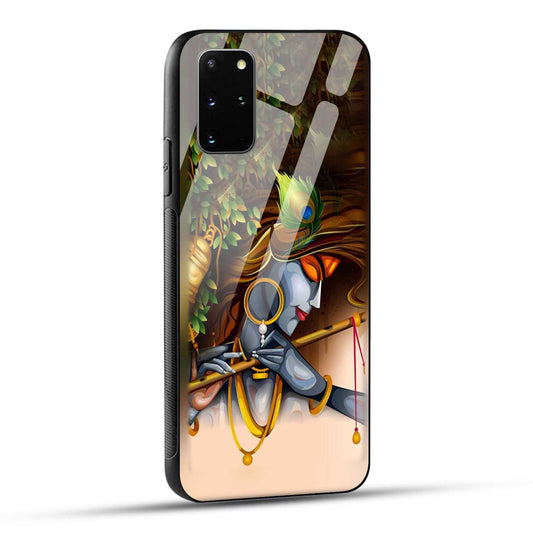Samsung Galaxy S20 Plus Back Cover Lord Krishna with Flute Printed Glass Case
