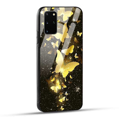 Samsung Galaxy S20 Plus Back Cover Golden Butterfly Printed Glass Case