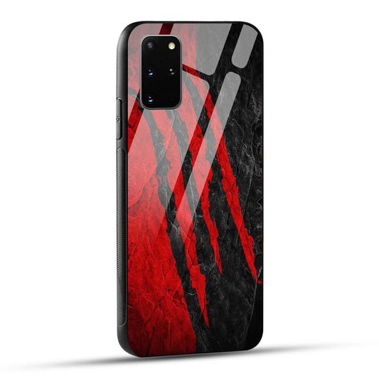 Samsung Galaxy S20 Plus Back Cover Red Printed Glass Case