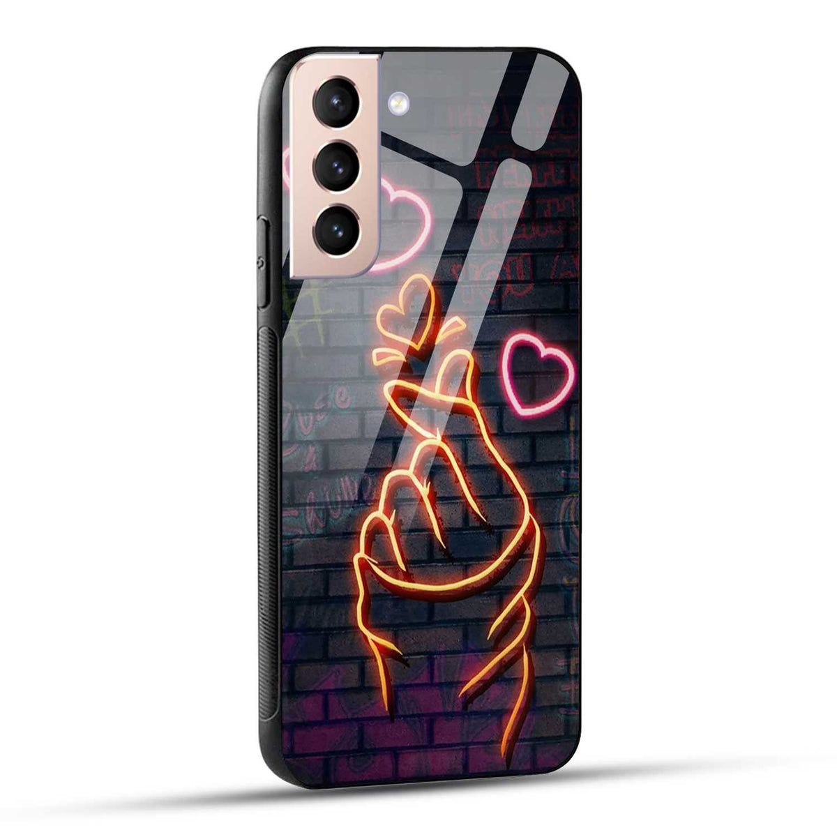 Samsung Galaxy S21 5G Back Cover Swag Cute Hearts Printed Glass Case