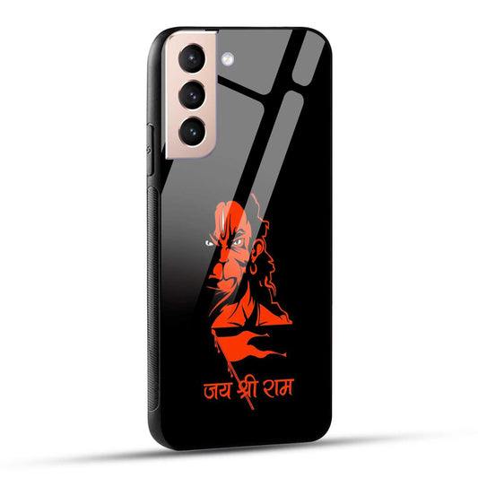 Samsung Galaxy S21 5G Back Cover Jay Shree Ram Bajrangballi Hanuman Printed Glass Case