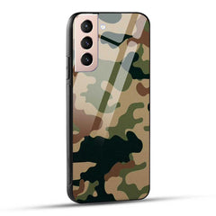 Samsung Galaxy S21 5G Back Cover Military Camouflage Trendy Glass Case