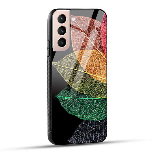 Samsung Galaxy S21 5G Back Cover Colorful Leaf Glass Case