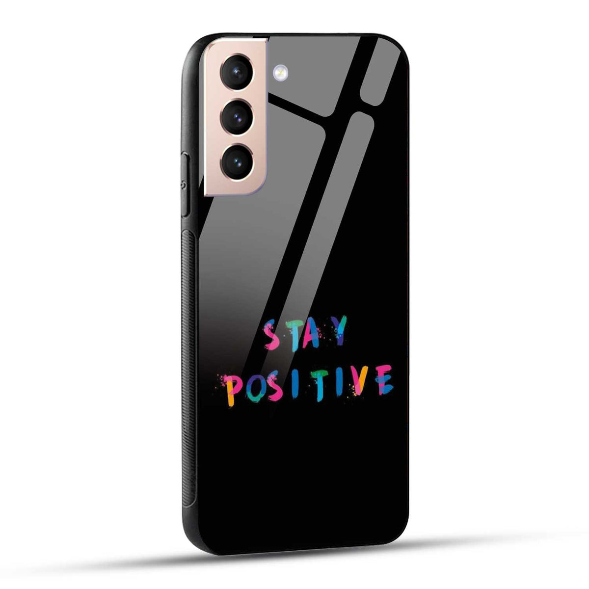 Samsung Galaxy S21 5G Back Cover Stay Positive Printed Glass Case