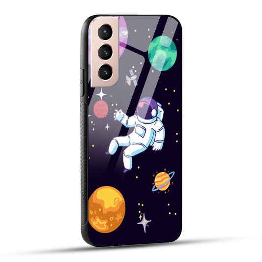 Samsung Galaxy S21 5G Back Cover Colorful Illustration Astronaut Printed Glass Case