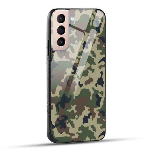 Samsung Galaxy S21 5G Back Cover Army Pattern Printed Glass Case