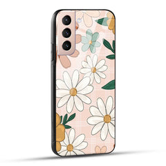 Samsung Galaxy S21 5G Back Cover Retro Flower Art Printed Glass Case