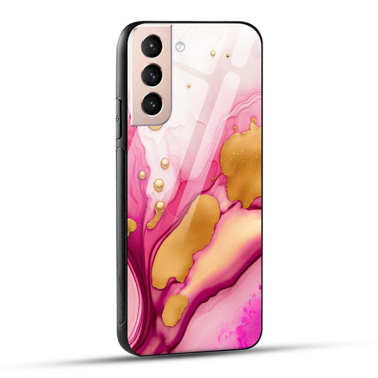 Samsung Galaxy S21 5G Back Cover Golden Marble Printed Glass Case