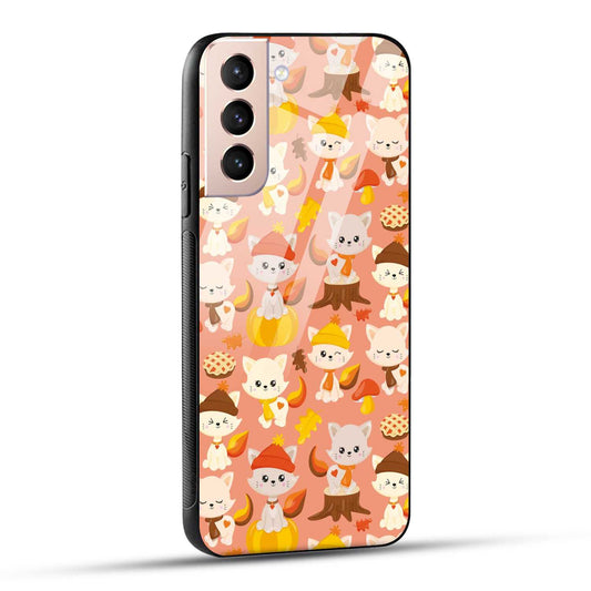 Samsung Galaxy S21 5G Back Cover Cute Kittys Printed Glass Case