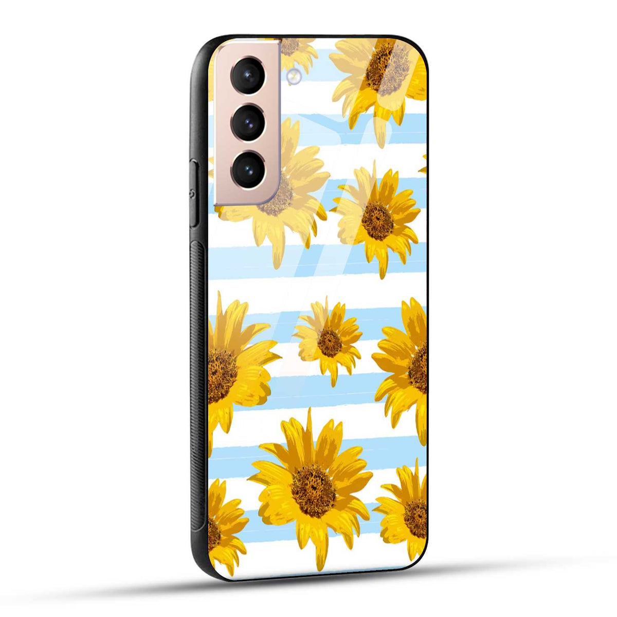 Samsung Galaxy S21 5G Back Cover Beautiful Sunflower Doodle Printed Glass Case