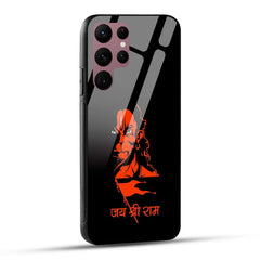 Samsung Galaxy S22 Ultra 5G Back Cover Jay Shree Ram Bajrangballi Hanuman Printed Glass Case
