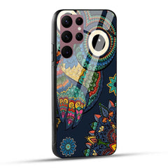 Samsung Galaxy S22 Ultra 5G Back Cover Owl Art Glass Case