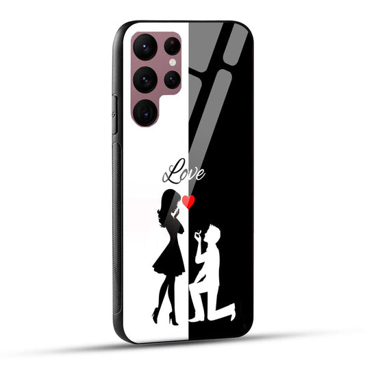 Samsung Galaxy S22 Ultra 5G Back Cover Love Proposal Printed Glass Case