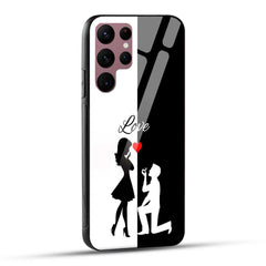 Samsung Galaxy S22 Ultra 5G Back Cover Love Proposal Printed Glass Case