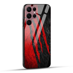 Samsung Galaxy S22 Ultra 5G Back Cover Red Printed Glass Case