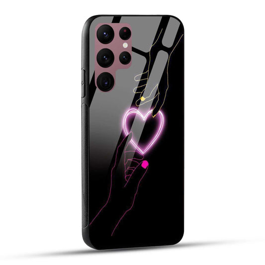Samsung Galaxy S22 Ultra 5G Back Cover Love Forever Heart Printed Glass Case
