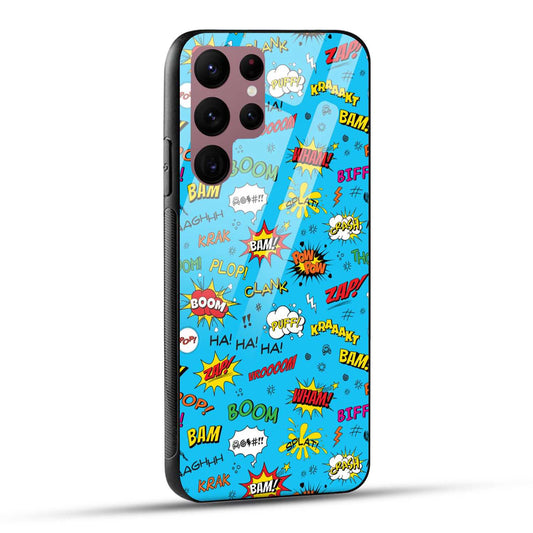Samsung Galaxy S22 Ultra 5G Back Cover Doodle Of Texts Printed Glass Case