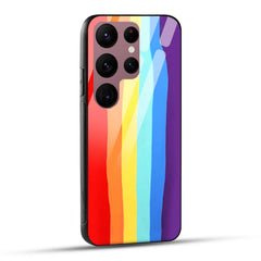Samsung Galaxy S23 Ultra 5G Back Cover Rainbow Color Printed Glass Case