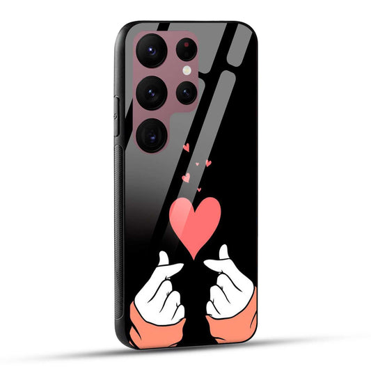 Samsung Galaxy S23 Ultra 5G Back Cover Love Expressing Printed Glass Case