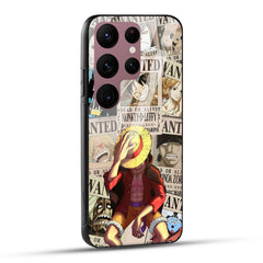 Samsung Galaxy S23 Ultra 5G Back Cover Anime One Piece Wanted Luffy  Printed Glass Case