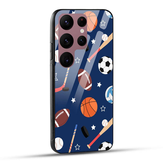 Samsung Galaxy S23 Ultra 5G Back Cover Every Sports Matter Printed Glass Case