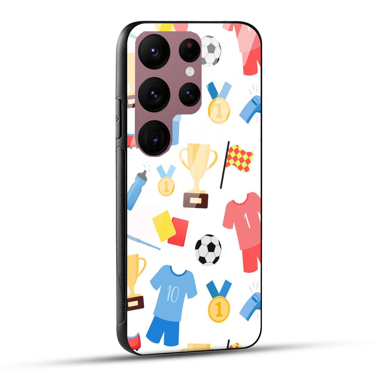 Samsung Galaxy S23 Ultra 5G Back Cover Love For Football Printed Glass Case