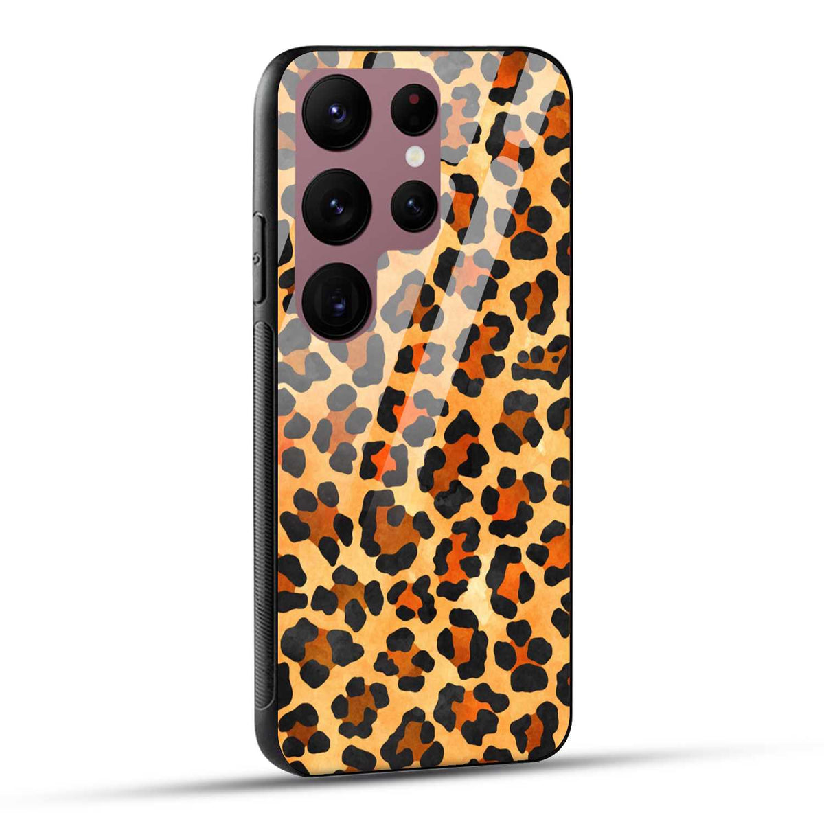 Samsung Galaxy S23 Ultra 5G Back Cover Leopard Pattern Printed Glass Case