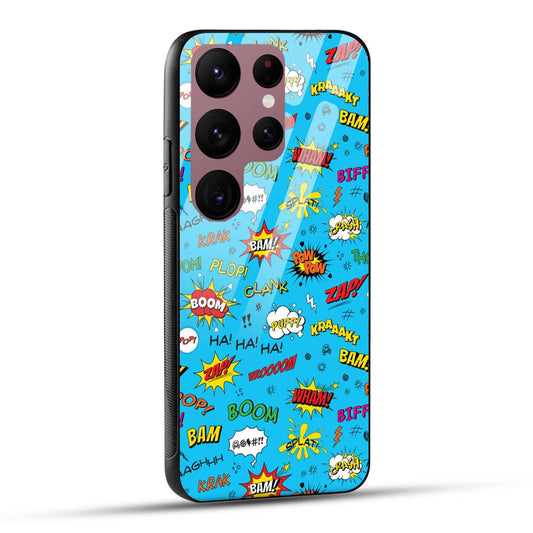 Samsung Galaxy S23 Ultra 5G Back Cover Doodle Of Texts Printed Glass Case