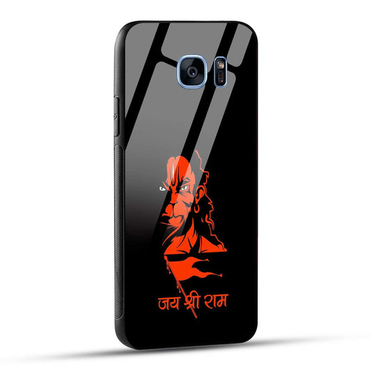 Samsung Galaxy S7 Edge Back Cover Jay Shree Ram Bajrangballi Hanuman Printed Glass Case