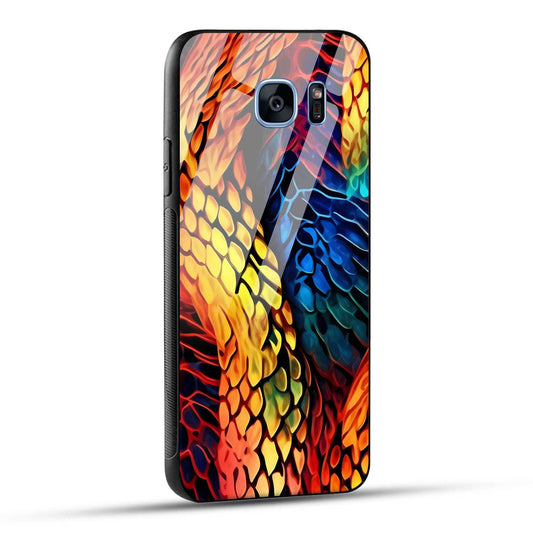 Samsung Galaxy S7 Edge Back Cover Colorburst Jungle Rainbow Animal Spots Printed Glass Case