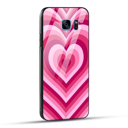 Samsung Galaxy S7 Edge Back Cover Love Hearts Printed Glass Case
