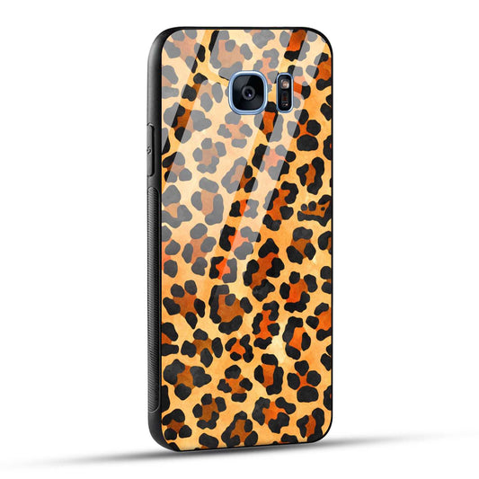 Samsung Galaxy S7 Edge Back Cover Leopard Pattern Printed Glass Case