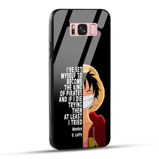 Samsung Galaxy S8 Plus Back Cover Anime One Piece Monkey D. Luffy  Printed Glass Case