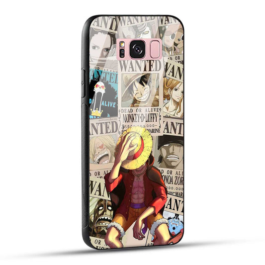 Samsung Galaxy S8 Plus Back Cover Anime One Piece Wanted Luffy  Printed Glass Case