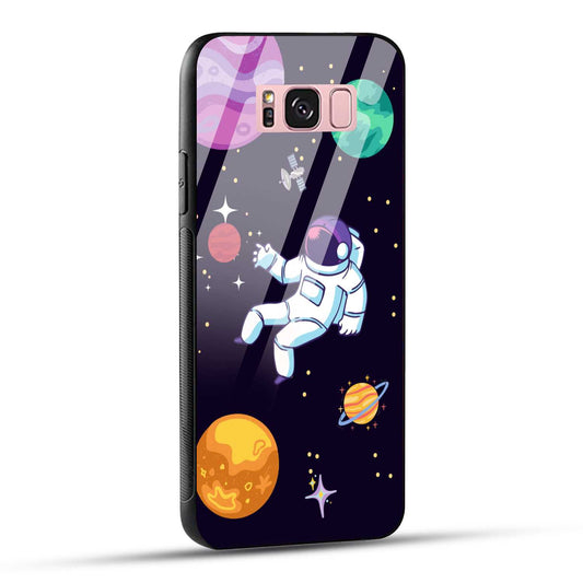 Samsung Galaxy S8 Plus Back Cover Colorful Illustration Astronaut Printed Glass Case