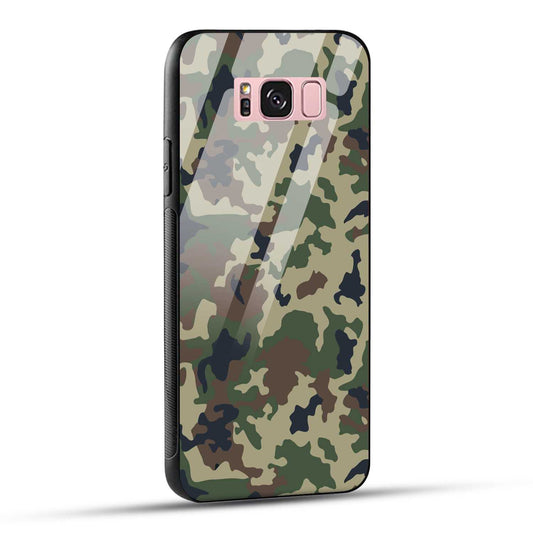 Samsung Galaxy S8 Plus Back Cover Army Pattern Printed Glass Case