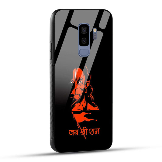 Samsung Galaxy S9 Plus Back Cover Jay Shree Ram Bajrangballi Hanuman Printed Glass Case