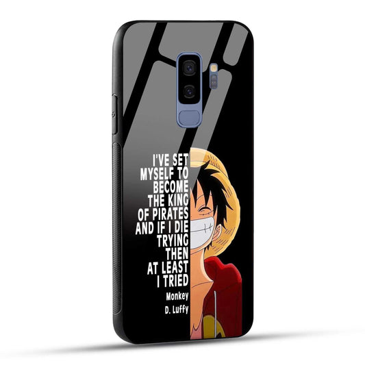 Samsung Galaxy S9 Plus Back Cover Anime One Piece Monkey D. Luffy  Printed Glass Case