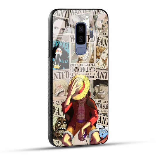 Samsung Galaxy S9 Plus Back Cover Anime One Piece Wanted Luffy  Printed Glass Case
