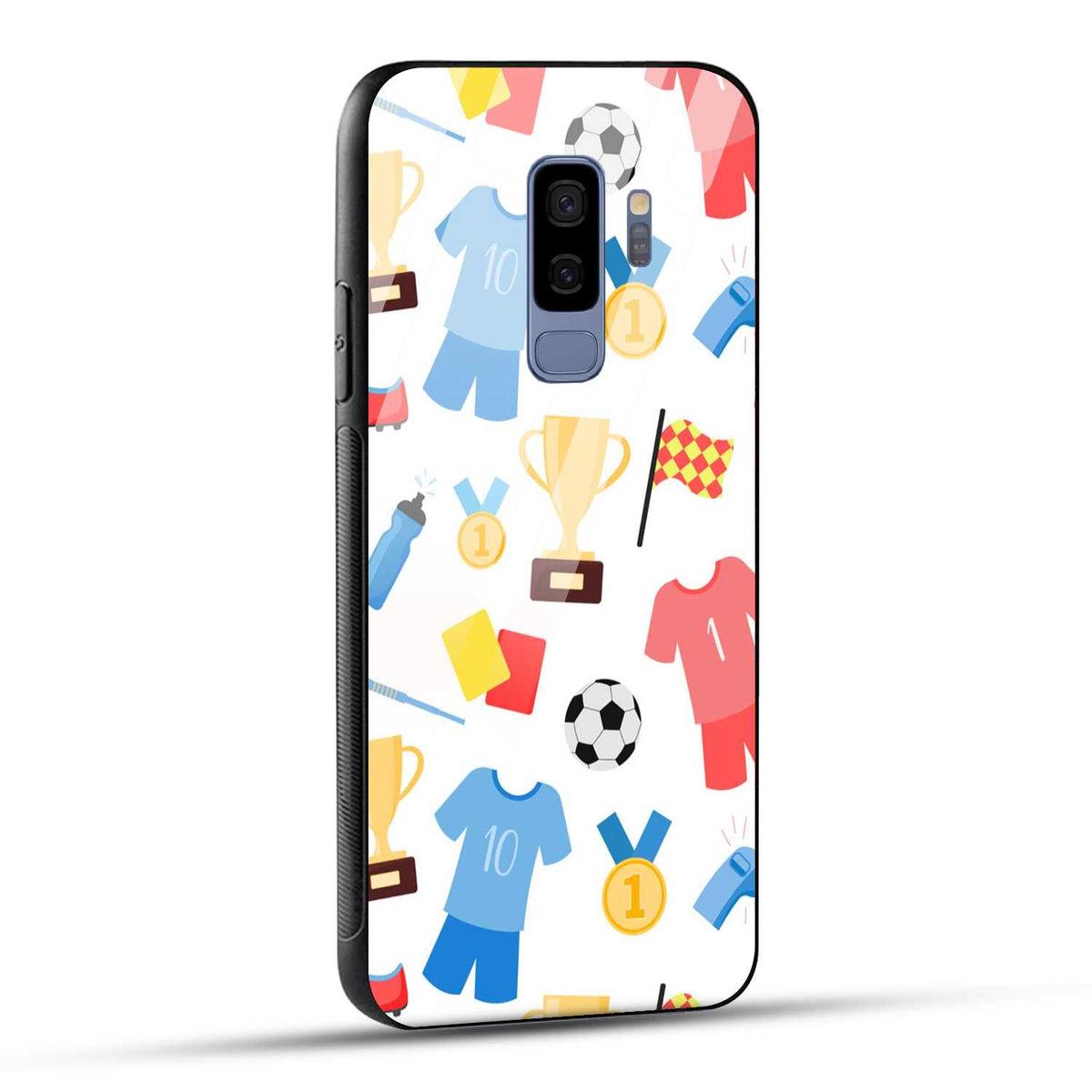 Samsung Galaxy S9 Plus Back Cover Love For Football Printed Glass Case