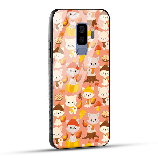 Samsung Galaxy S9 Plus Back Cover Cute Kittys Printed Glass Case