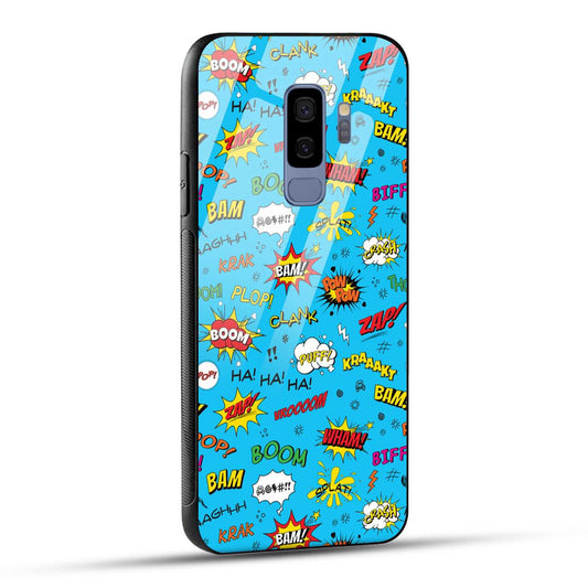 Samsung Galaxy S9 Plus Back Cover Doodle Of Texts Printed Glass Case