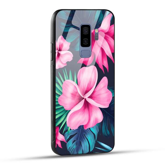 Samsung Galaxy S9 Plus Back Cover Retro Flowers  Printed Glass Case