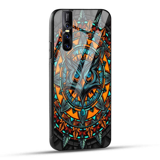 Vivo V15 Pro Back Cover Attractive Owl Glass Case
